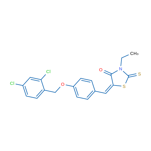 (5E)-5-({4-[(2,4-dichlorophenyl)methoxy]phenyl}methylidene)-3-ethyl-2-sulfanylidene-1,3-thiazolidin-4-one 1g