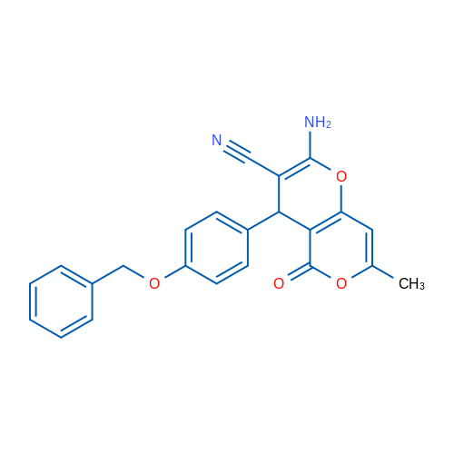 2-Amino-4-[4-(benzyloxy)phenyl]-7-methyl-5-oxo-4H,5H-pyrano[3,2-c]pyran-3-carbonitrile 1g