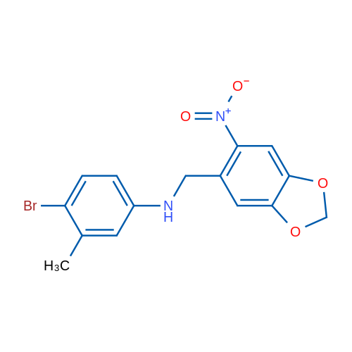 4-Bromo-3-methyl-N-[(6-nitro-2H-1,3-benzodioxol-5-yl)methyl]aniline 1g