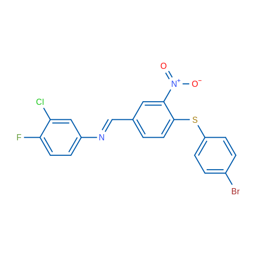 (1E)-1-{4-[(4-bromophenyl)sulfanyl]-3-nitrophenyl}-N-(3-chloro-4-fluorophenyl)methanimine 1g