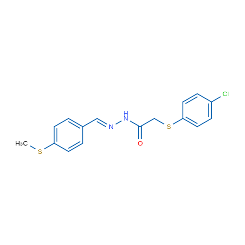 2-[(4-Chlorophenyl)sulfanyl]-N'-[(1E)-[4-(methylsulfanyl)phenyl]methylidene]acetohydrazide 1g