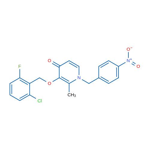 3-[(2-Chloro-6-fluorophenyl)methoxy]-2-methyl-1-[(4-nitrophenyl)methyl]-1,4-dihydropyridin-4-one 1g