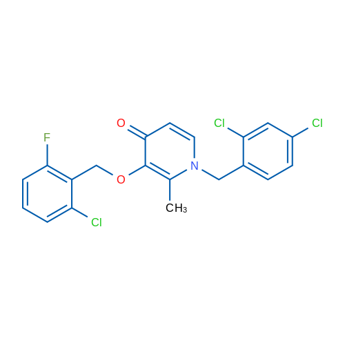 3-[(2-Chloro-6-fluorophenyl)methoxy]-1-[(2,4-dichlorophenyl)methyl]-2-methyl-1,4-dihydropyridin-4-one 1g