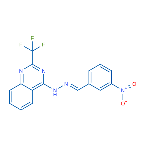 4-[(E)-2-[(3-Nitrophenyl)methylidene]hydrazin-1-yl]-2-(trifluoromethyl)quinazoline 1g