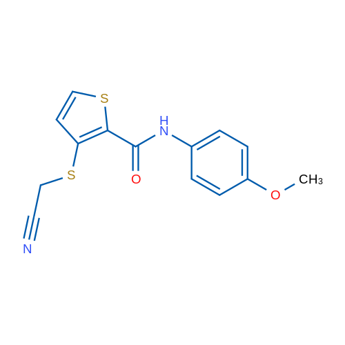 3-[(Cyanomethyl)sulfanyl]-N-(4-methoxyphenyl)thiophene-2-carboxamide 1g