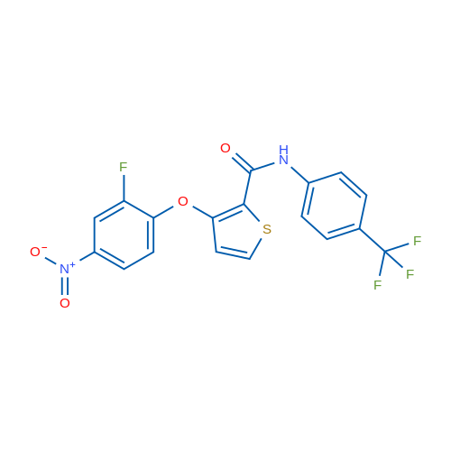 3-(2-Fluoro-4-nitrophenoxy)-N-[4-(trifluoromethyl)phenyl]thiophene-2-carboxamide 1g