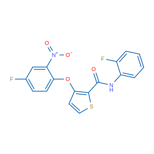 3-(4-Fluoro-2-nitrophenoxy)-N-(2-fluorophenyl)thiophene-2-carboxamide 1g