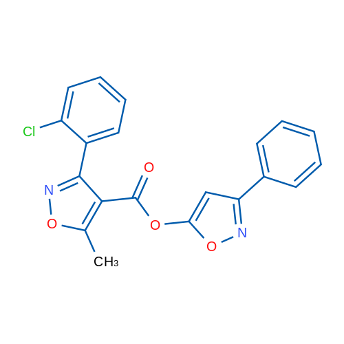 3-Phenyl-1,2-oxazol-5-yl 3-(2-chlorophenyl)-5-methyl-1,2-oxazole-4-carboxylate 1g