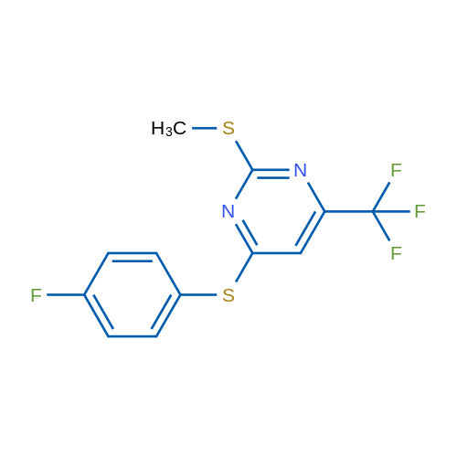 4-[(4-Fluorophenyl)sulfanyl]-2-(methylsulfanyl)-6-(trifluoromethyl)pyrimidine 1g