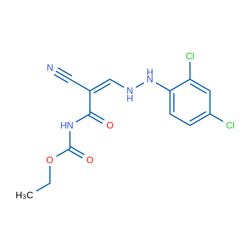 Ethyl N-[(2Z)-2-cyano-2-{[2-(2,4-dichlorophenyl)hydrazin-1-yl]methylidene}acetyl]carbamate 1g