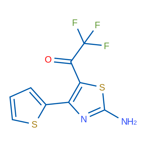 1-[2-amino-4-(thiophen-2-yl)-1,3-thiazol-5-yl]-2,2,2-trifluoroethan-1-one 10g