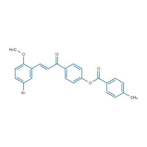 4-[(2E)-3-(5-Bromo-2-methoxyphenyl)prop-2-enoyl]phenyl 4-methylbenzoate 1g
