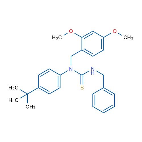 1-Benzyl-3-(4-tert-butylphenyl)-3-[(2,4-dimethoxyphenyl)methyl]thiourea 1g