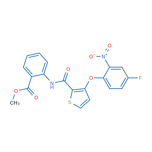 Methyl 2-[3-(4-fluoro-2-nitrophenoxy)thiophene-2-amido]benzoate 1g