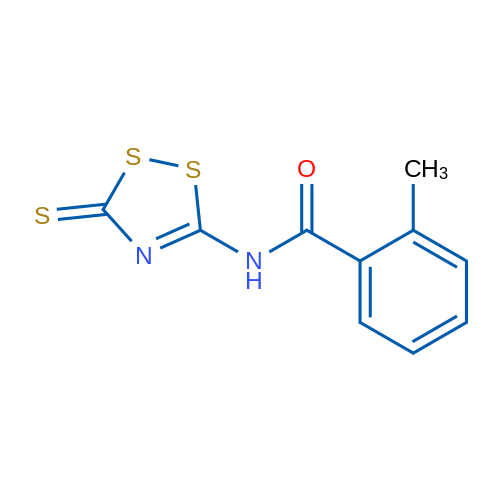 2-Methyl-N-(3-sulfanylidene-3H-1,2,4-dithiazol-5-yl)benzamide 100mg