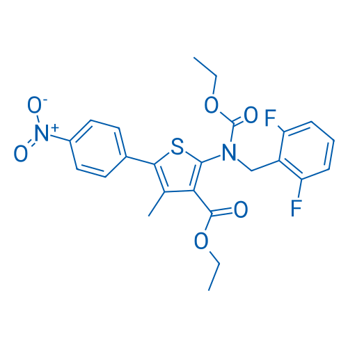 Ethyl 2-((2,6-difluorobenzyl)(ethoxycarbonyl)amino)-4-methyl-5-(4-nitrophenyl)thiophene-3-carboxylate 250mg