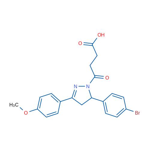 4-(5-(4-bromophenyl)-3-(4-methoxyphenyl)-4,5-dihydro-1H-pyrazol-1-yl)-4-oxobutanoic acid 250mg