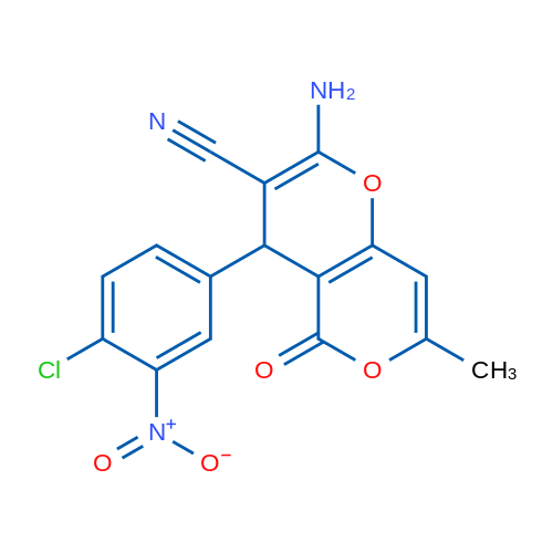 2-Amino-4-(4-chloro-3-nitrophenyl)-7-methyl-5-oxo-4H,5H-pyrano[3,2-c]pyran-3-carbonitrile 1g