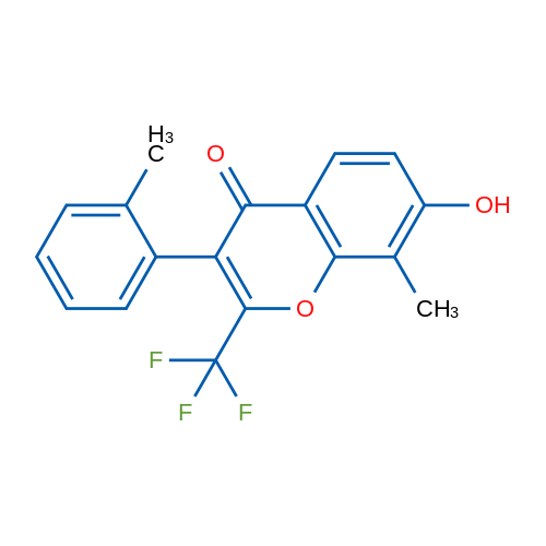 7-Hydroxy-8-methyl-3-o-tolyl-2-trifluoromethyl-chromen-4-one 1g