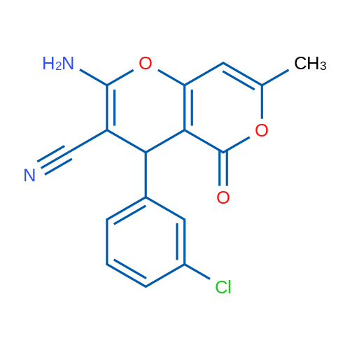2-Amino-4-(3-chlorophenyl)-7-methyl-5-oxo-4H,5H-pyrano[3,2-c]pyran-3-carbonitrile 1g