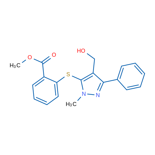 Methyl 2-{[4-(hydroxymethyl)-1-methyl-3-phenyl-1H-pyrazol-5-yl]sulfanyl}benzoate 5g