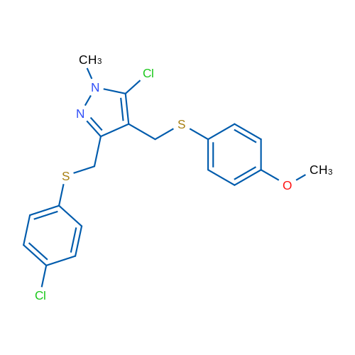 5-Chloro-3-{[(4-chlorophenyl)sulfanyl]methyl}-4-{[(4-methoxyphenyl)sulfanyl]methyl}-1-methyl-1H-pyrazole 1g