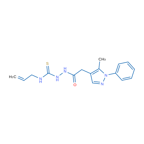 2-(5-Methyl-1-phenyl-1H-pyrazol-4-yl)-N-{[(prop-2-en-1-yl)carbamothioyl]amino}acetamide 1g