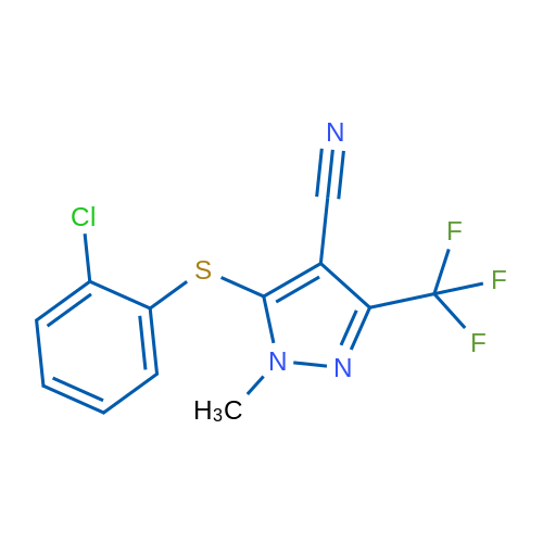 5-[(2-Chlorophenyl)sulfanyl]-1-methyl-3-(trifluoromethyl)-1H-pyrazole-4-carbonitrile 1g