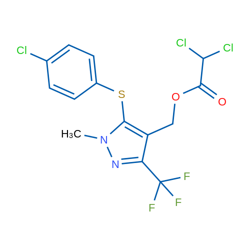 {5-[(4-chlorophenyl)sulfanyl]-1-methyl-3-(trifluoromethyl)-1H-pyrazol-4-yl}methyl 2,2-dichloroacetate 1g