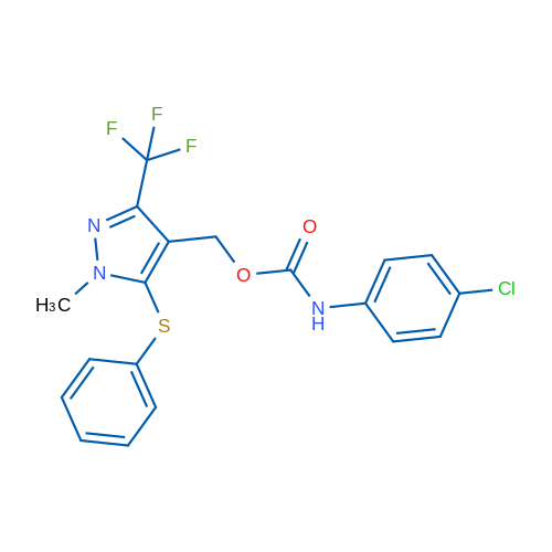 [1-Methyl-5-(phenylsulfanyl)-3-(trifluoromethyl)-1H-pyrazol-4-yl]methyl N-(4-chlorophenyl)carbamate 1g