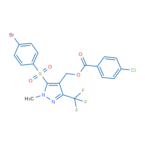 [5-(4-Bromobenzenesulfonyl)-1-methyl-3-(trifluoromethyl)-1H-pyrazol-4-yl]methyl 4-chlorobenzoate 1g