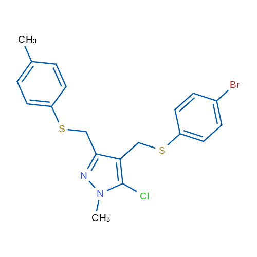 4-{[(4-bromophenyl)sulfanyl]methyl}-5-chloro-1-methyl-3-{[(4-methylphenyl)sulfanyl]methyl}-1H-pyrazole 1g