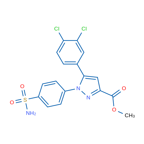 Methyl 5-(3,4-dichlorophenyl)-1-(4-sulfamoylphenyl)-1H-pyrazole-3-carboxylate 1g