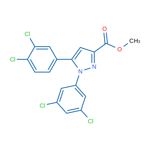 Methyl 5-(3,4-dichlorophenyl)-1-(3,5-dichlorophenyl)-1H-pyrazole-3-carboxylate 1g