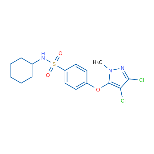 N-Cyclohexyl-4-[(3,4-dichloro-1-methyl-1H-pyrazol-5-yl)oxy]benzene-1-sulfonamide 1g