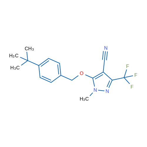 5-[(4-tert-Butylphenyl)methoxy]-1-methyl-3-(trifluoromethyl)-1H-pyrazole-4-carbonitrile 1g