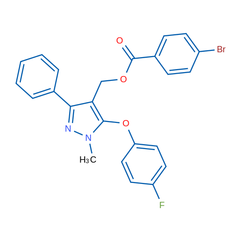 [5-(4-Fluorophenoxy)-1-methyl-3-phenyl-1H-pyrazol-4-yl]methyl 4-bromobenzoate 1g