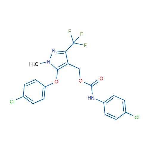 [5-(4-Chlorophenoxy)-1-methyl-3-(trifluoromethyl)-1H-pyrazol-4-yl]methyl N-(4-chlorophenyl)carbamate 1g