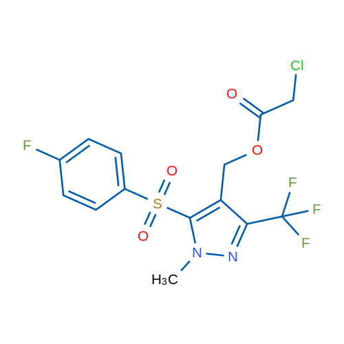 [5-(4-Fluorobenzenesulfonyl)-1-methyl-3-(trifluoromethyl)-1H-pyrazol-4-yl]methyl 2-chloroacetate 1g