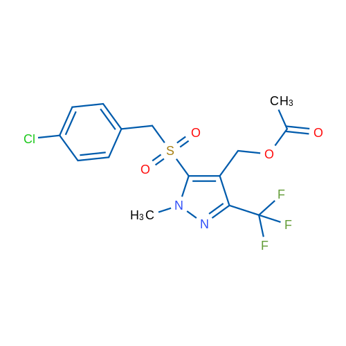 {5-[(4-chlorophenyl)methanesulfonyl]-1-methyl-3-(trifluoromethyl)-1H-pyrazol-4-yl}methyl acetate 1g