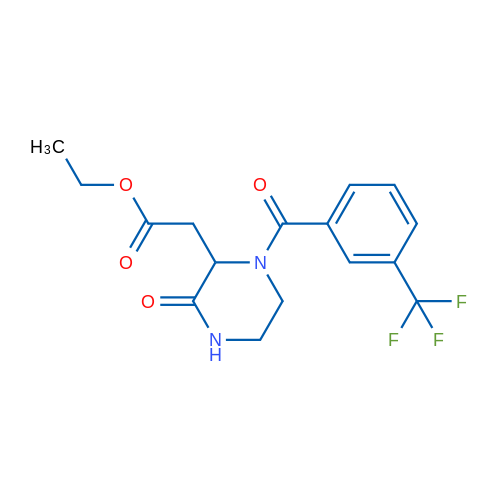 Ethyl 2-{3-oxo-1-[3-(trifluoromethyl)benzoyl]piperazin-2-yl}acetate 1g