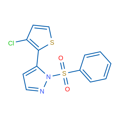 1-(Benzenesulfonyl)-5-(3-chlorothiophen-2-yl)-1H-pyrazole 1g