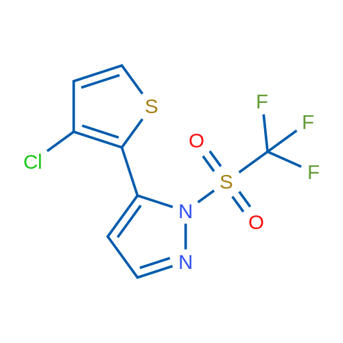5-(3-Chlorothiophen-2-yl)-1-trifluoromethanesulfonyl-1H-pyrazole 1g