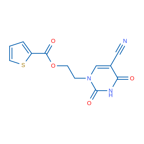 2-(5-Cyano-2,4-dioxo-1,2,3,4-tetrahydropyrimidin-1-yl)ethyl thiophene-2-carboxylate 1g