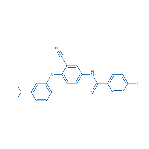 N-(3-Cyano-4-{[3-(trifluoromethyl)phenyl]sulfanyl}phenyl)-4-fluorobenzamide 1g