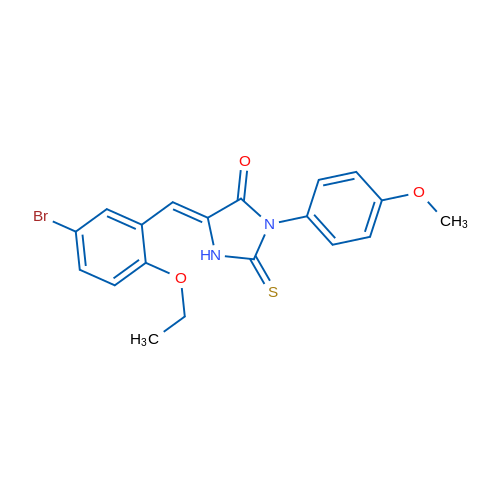 (5Z)-5-[(5-Bromo-2-ethoxyphenyl)methylidene]-3-(4-methoxyphenyl)-2-sulfanylideneimidazolidin-4-one 1g