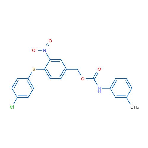 {4-[(4-chlorophenyl)sulfanyl]-3-nitrophenyl}methyl N-(3-methylphenyl)carbamate 1g