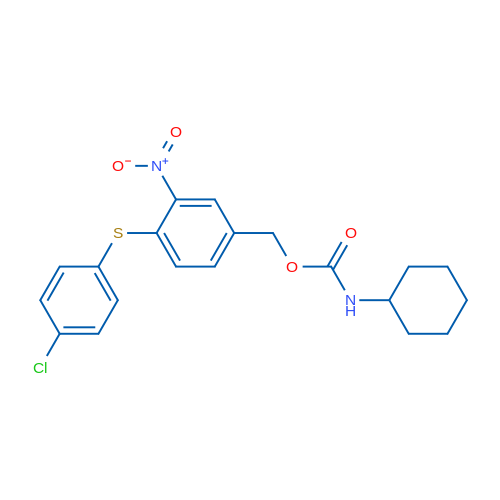 {4-[(4-chlorophenyl)sulfanyl]-3-nitrophenyl}methyl N-cyclohexylcarbamate 1g