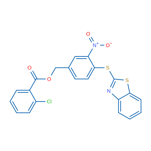 [4-(1,3-Benzothiazol-2-ylsulfanyl)-3-nitrophenyl]methyl 2-chlorobenzoate 1g