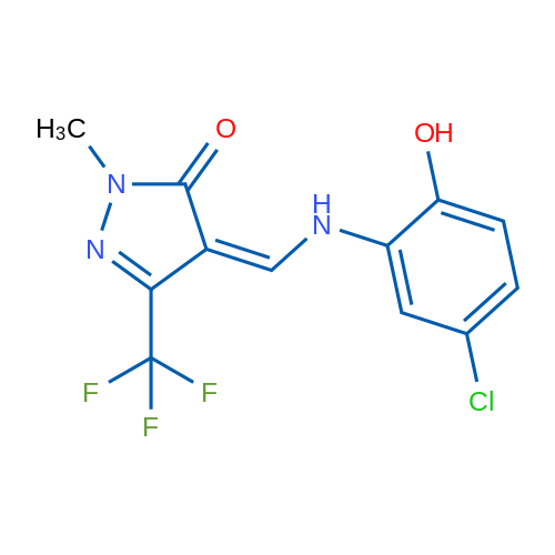 (4Z)-4-{[(5-chloro-2-hydroxyphenyl)amino]methylidene}-1-methyl-3-(trifluoromethyl)-4,5-dihydro-1H-pyrazol-5-one 1g